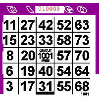 1 ON Purple Paper Bingo Cards (500 ct)